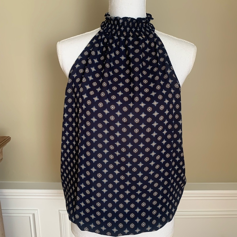 Navy blue halter summer top. M